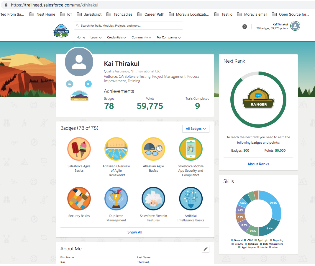 Salesforce Rank and completed badges